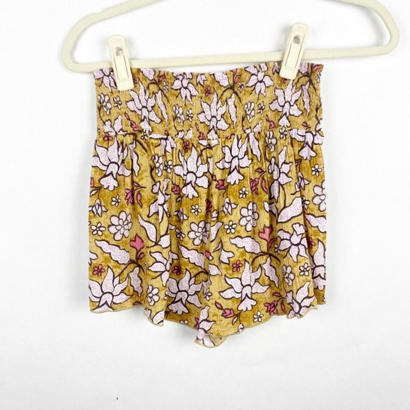 Aerie High Waisted Summer Floral Shorts Elastic Waist Flowy Butterfly Size Small - Picture 7 of 7